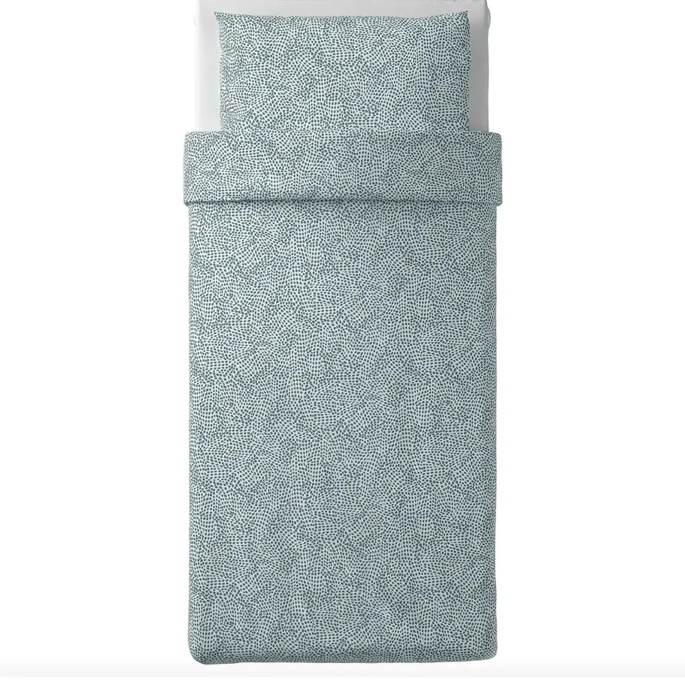 IKEA TRÄDKRASSULA Twin Duvet Cover in Blue and White